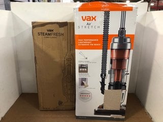 VAX AIR STRETCH UPRIGHT VACUUM CLEANER -MODEL NO U85-AS-BE : RRP £99.99 TO INCLUDE VAX STEAM FRESH COMBI CLASSIC STEAM MOP: LOCATION - D12