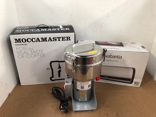 3 X ASSORTED HOUSEHOLD ITEMS TO INCLUDE MOCCAMASTER KGB 741 SELECT COFFEE MAKER IN MATT WHITE - RRP £229.47: LOCATION - D12