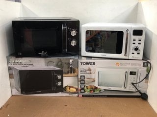 DAEWOO 23L 800W DIGITAL MICROWAVE IN BLACK TO INCLUDE TOWER 20L DIGITAL MICROWAVE IN WHITE- MODEL NO W-K008240009: LOCATION - D12