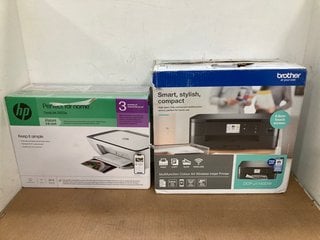 HP DESKJET 2820E PRINTER IN WHITE TO INCLUDE BROTHER WIRELESS INKJET PRINTER - MODEL: DCP-J1140DW: LOCATION - D15