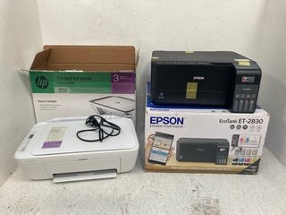 EPSON ECOTANK ET-2830 PRINTER IN BLACK TO INCLUDE HP DESKJET 2820E PRINTER IN WHITE: LOCATION - D16