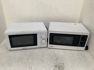 TOSHIBA MICROWAVE OVEN IN BLACK - MODEL: MM-MM20P TO INCLUDE DAEWOO 20L MICROWAVE IN WHITE: LOCATION - D17