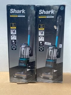 2 X SHARK CORDED UPRIGHT LIFT-AWAY VACUUM CLEANERS - MODEL: NZ69OUK: LOCATION - C14