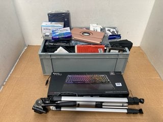 QTY OF ASSORTED TECH ITEMS TO INCLUDE ROCCAT PYRO MECHANICAL RGB GAMING KEYBOARD: LOCATION - C13