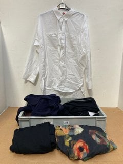 QTY OF ASSORTED LADIES JOHN LEWIS & PARTNERS CLOTHING IN VARIOUS SIZES TO INCLUDE LONG SLEEVE WHITE SHIRT: LOCATION - C12