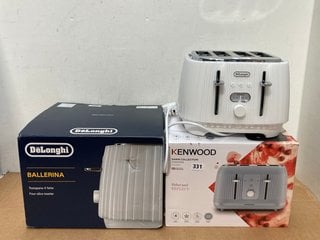 3 X ASSORTED KITCHEN ITEMS TO INCLUDE DELONGHI BALLERINA FOUR SLICE TOASTER: LOCATION - C12