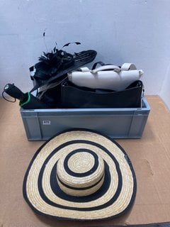 QTY OF ASSORTED WOMENS JOHN LEWIS & PARTNERS ACCESSORIES TO INCLUDE STRIPE WIDE BRIM SUN HAT: LOCATION - C11