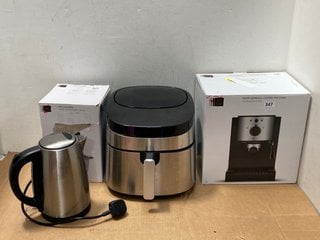 4 X ASSORTED JOHN LEWIS & PARTNERS KITCHEN ITEMS TO INCLUDE STAINLESS STEEL PUMP ESPRESSO COFFEE MACHINE: LOCATION - C11