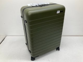 AWAY 'THE MEDIUM' CHECKED SUITCASE IN OLIVE GREEN - MODEL 100635MOLVGV1 - RRP £275: LOCATION - BOOTH