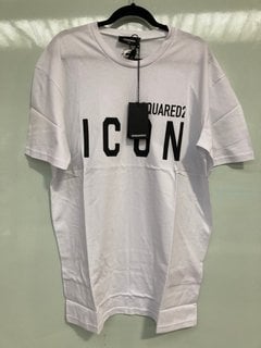 DSQUARED ICON COOL FIT T-SHIRT IN WHITE - UK SIZE XXL - RRP £185: LOCATION - BOOTH