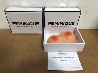 2 X BOXES OF PAIR FEMINIQUE SILICONE BREAST FORMS IN NUDE - B/C CUP 800G - RRP: £ 160.00: LOCATION - B5