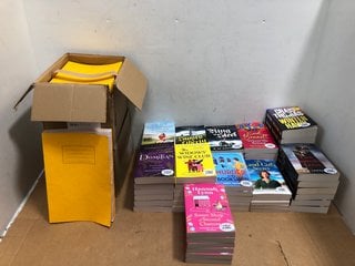 2 X BOXES OF CHECKED NOTEBOOKS AND BOX OF ASSORTED BOOKS TO INCLUDE 'THE HOUSE BY THE BROOK' BY GRACE THOMPSON: LOCATION - B6