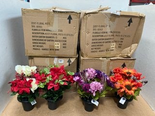 4 X BOXES OF 12 FLORAL POTS: LOCATION - B8