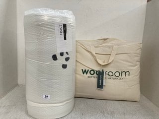 MEMORY FOAM DOUBLE MATTRESS TOPPER TO INCLUDE WOOL ROOM CLASSIC DOUBLE WOOL DUVET: LOCATION - D1