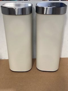 2 X JOHN LEWIS & PARTNERS 40L STONE TOUCH BINS - COMBINED RRP: £ 130.00: LOCATION - B12