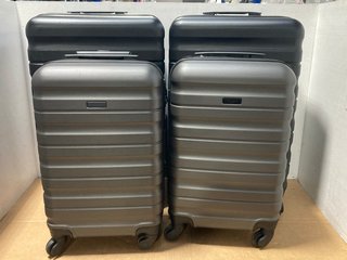 JOHN LEWIS & PARTNERS LARGE HARD SHELL WHEELED SUITCASES IN BLACK TO INCLUDE JOHN LEWIS & PARTNERS MEDIUM HARD SHELL WHEELED SUITCASES IN GREY: LOCATION - B13