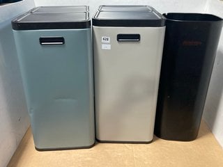 3 X ASSORTED JOHN LEWIS & PARTNERS BINS TO INCLUDE DOUBLE PEDAL BIN IN BLUE: LOCATION - B13