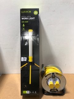 LUCECO OPEN AREA WORK LED LIGHT 220-240V - RRP: £ 240.00 TO INCLUDE 30M ELECTRIC POWER REEL: LOCATION - B15