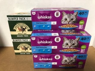 5 X BOXES OF WHISKAS FISH FAVOURITES IN JELLY CAT FOOD - BBE: 23/07/2026 TO INCLUDE JAMES WELLBELOVED TURKEY IN GRAVY ADULT CAT FOOD - BBE: 22/07/2026: LOCATION - B16