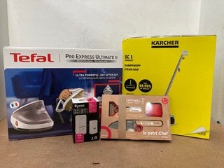 4 X ASSORTED HOUSEHOLD ITEMS TO INCLUDE KARCHER SC1 UPRIGHT STEAM MOP: LOCATION - B17