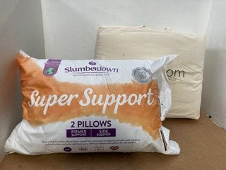 SLUMBERDOWN MACHINE WASHABLE PAIR OF PILLOWS TO INCLUDE WOOL ROOM CLASSIC WOOL DUVET MEDIUM SUPERKING - RRP £159: LOCATION - B17