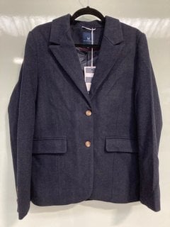 CREW COMPANY LADIES WOOL BLEND BLAZER IN NAVY- UK SIZE 16 : RRP £129.00: LOCATION - A15