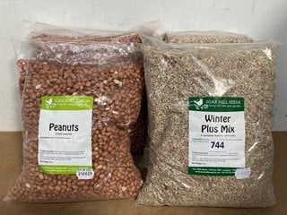 2 X SOAR MILL SEEDS WINTER PLUS MIX WILD BIRD SEED BBD 08/25 TO INCLUDE 2 X SOAR MILL SEEDS PEANUTS FOR BIRDS BBD 29/08/25: LOCATION - A15