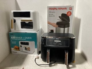 3 X ASSORTED HOUSEHOLD ITEMS TO INCLUDE CELO 2-IN-1 AIRFRYER + OVEN IN WHITE- MODEL NO AF901A-WH: LOCATION - A12