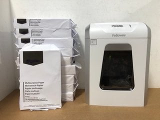 FELLOWES PAPER SHREDDER TO INCLUDE QTY OF A4 WHITE COPIER PAPER: LOCATION - A9