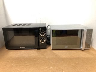 HADEN 20L MANUAL MICROWAVE IN BLACK TO INCLUDE BEKO 20L DIGITAL MICROWAVE IN WHITE: LOCATION - A9