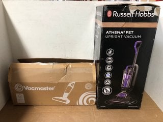 VACMASTER JOEY COMPACT CORDLESS VACUUM CLEANER - MODEL NO VSD1801UK TO INCLUDE RUSSELL HOBBS ATHENA PET UPRIGHT VACUUM CLEANER: LOCATION - WA4