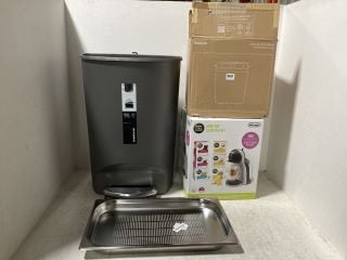 4 X ASSORTED KITCHEN ITEMS TO INCLUDE SIMPLE HUMAN 50 LITRE BIN IN GREY: LOCATION - WA5