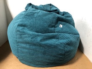 RIBBED LARGE ICON BEAN BAG IN TEAL: LOCATION - WA5