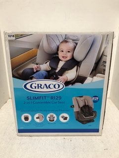 GRACO SLIMFIT R129 2 IN 1 CONVERTIBLE CAR SEAT IN IRON - RRP £149.99: LOCATION - A1*