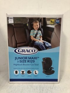 GRACO JUNIOR MAXI I-SIZE R129 HIGHBACK BOOSTER CAR SEAT IN MIDNIGHT BLACK: LOCATION - AR1