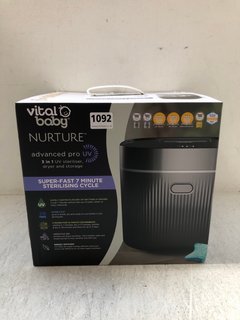 VITAL BABY NURTURE ADVANCED PRO UV STERILISER & DRYER IN ONYX BLACK - RRP £130: LOCATION - AR5