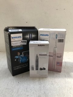 2 X PHILIPS ELECTRONIC TOOTHBRUSHES TO INCLUDE BABYLISS MEN ULTIMATE PRECISION SHAVER: LOCATION - AR5