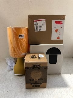 QTY OF ASSORTED LIGHTING ITEMS TO INCLUDE JOHN LEWIS & PARTNERS KRISTY TABLE LAMP IN OCHRE: LOCATION - AR5