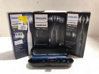 4 X ASSORTED PHILIPS TOOTHBRUSHES TO INCLUDE PHILIPS SONICARE 4300 ELECTRIC TOOTHBRUSH IN WHITE: LOCATION - AR11