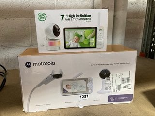 LEAPFROG LF920HD 7" HIGH DEFINITION PAN & TILT MONITOR TO ALSO INCLUDE MOTOROLA VM65X 5.0" FULL HD WI-FI VIDEO BABY MONITOR WITH CRIB MOUNT: LOCATION - AR13