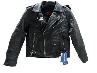 ALPHA CYCLE GEAR LEATHER JACKET IN BLACK - UK L: LOCATION - AR14