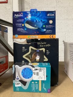 3 X ASSORTED BABY ITEMS TO INCLUDE ANGELCARE PABOBO PROJECTOR EFFECT AQUATIQUES: LOCATION - AR18