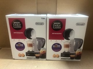 2 X NESCAFE DELONGHI DOLCE GUSTO INFINISSIMA COFFEE MACHINES: LOCATION - BR16