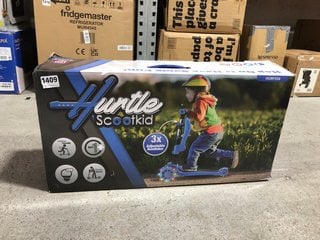 HURTLE SCOOT KID 3 WHEELED CHILDRENS SCOOTER IN BLUE/BLACK: LOCATION - BR18