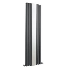 REVIVE WITH MIRROR DOUBLE PANEL DESIGNER RADIATOR 1800 X 499MM - ANTHRACITE - RRP £570