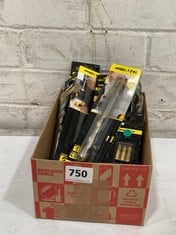 BOX OF ASSORTED ITEMS TO INCLUDE RAPTOR MASONRY DRILL BIT R25736