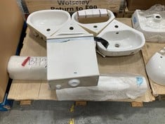 PALLET OF ASSORTED SINK ITEMS TO INCLUDE IDEAL STANDARD STUDIO ECHO CORNER HAND RINSE BASIN WHITE 450MM T290601