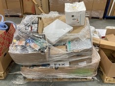 PALLET OF ASSORTED ITEMS TO INCLUDE HIB CYCLONE WET ROOM INLINE FAN CHROME 32700