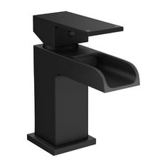 MONZA MATT BLACK WATERFALL BASIN TAP - RRP £105