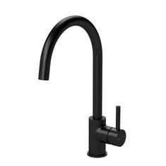 KITCHEN TAPS LACHEN MONO BASIN SINGLE LEVER ROUND BASIN TAP - MATT BLACK - RRP £235